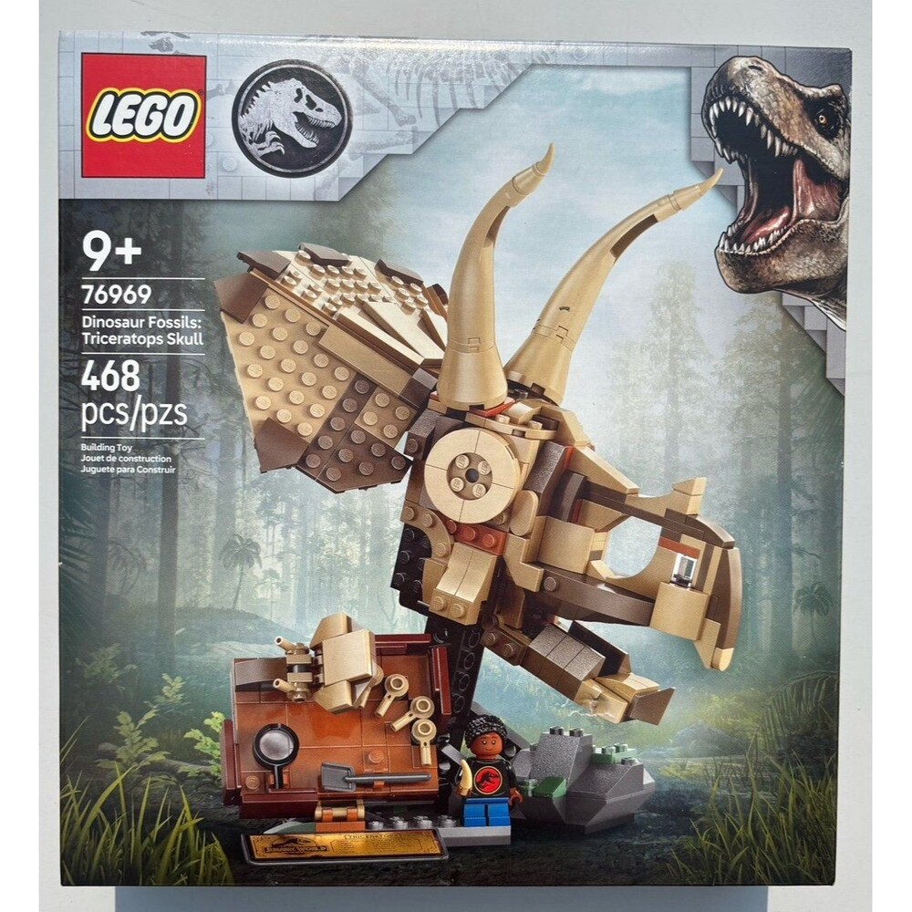 LEGO Jurassic World Triceratops Skull 76969 Building Toy 468 Pcs